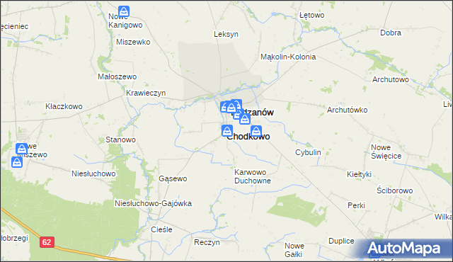 mapa Chodkowo, Chodkowo na mapie Targeo
