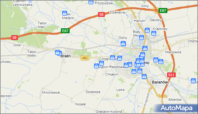 mapa Chojęcin-Szum, Chojęcin-Szum na mapie Targeo