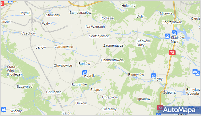 mapa Chomentówek, Chomentówek na mapie Targeo