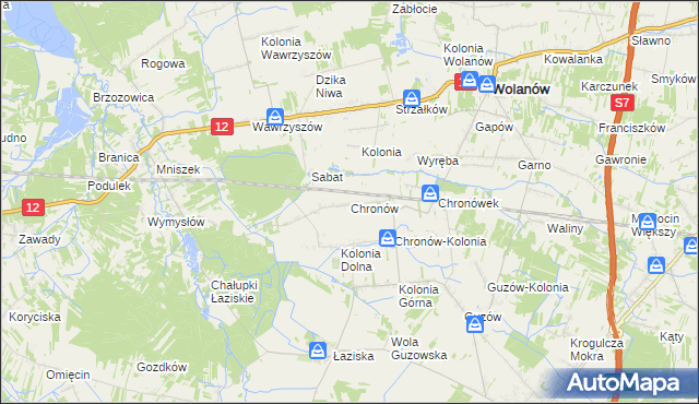 mapa Chronów gmina Orońsko, Chronów gmina Orońsko na mapie Targeo