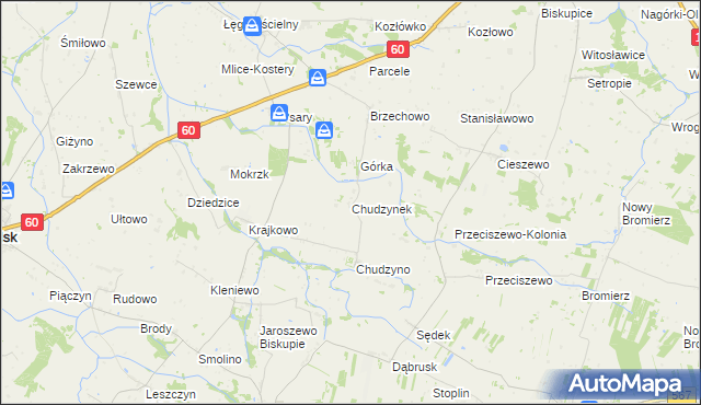 mapa Chudzynek, Chudzynek na mapie Targeo