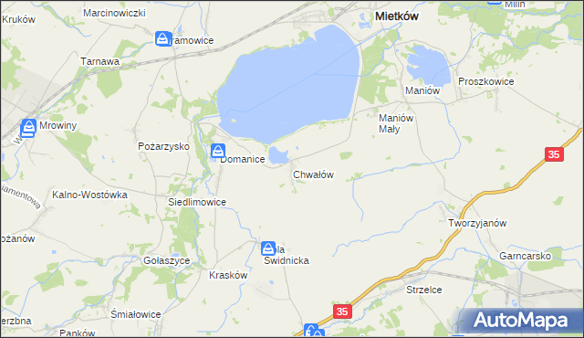mapa Chwałów, Chwałów na mapie Targeo