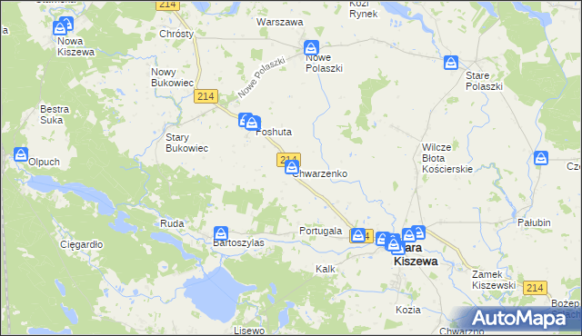 mapa Chwarzenko, Chwarzenko na mapie Targeo