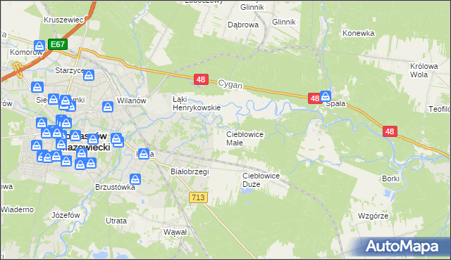 mapa Ciebłowice Małe, Ciebłowice Małe na mapie Targeo