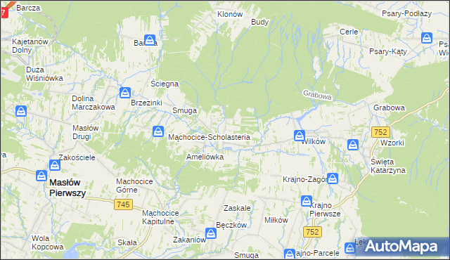 mapa Ciekoty, Ciekoty na mapie Targeo