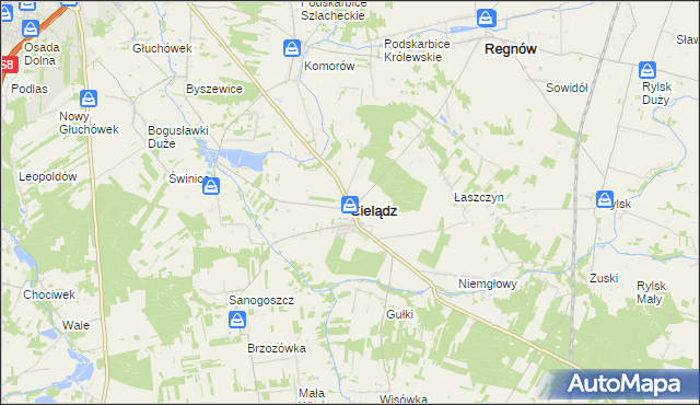 mapa Cielądz, Cielądz na mapie Targeo