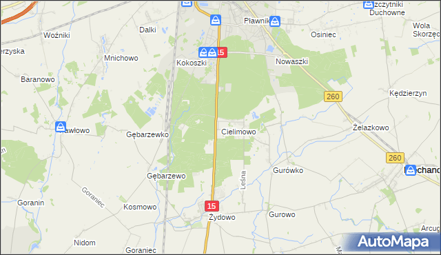 mapa Cielimowo, Cielimowo na mapie Targeo