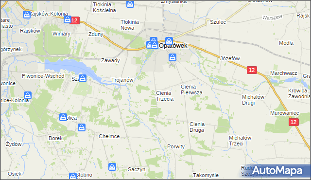 mapa Cienia Trzecia, Cienia Trzecia na mapie Targeo