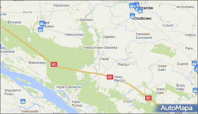 mapa Cieśle gmina Bodzanów, Cieśle gmina Bodzanów na mapie Targeo