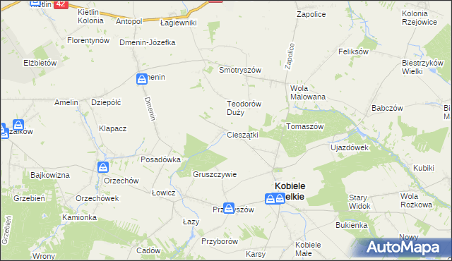 mapa Cieszątki, Cieszątki na mapie Targeo