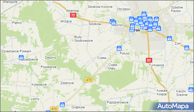 mapa Cisew, Cisew na mapie Targeo