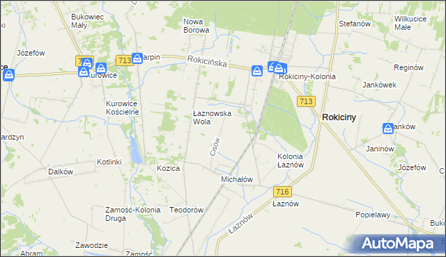 mapa Cisów gmina Rokiciny, Cisów gmina Rokiciny na mapie Targeo