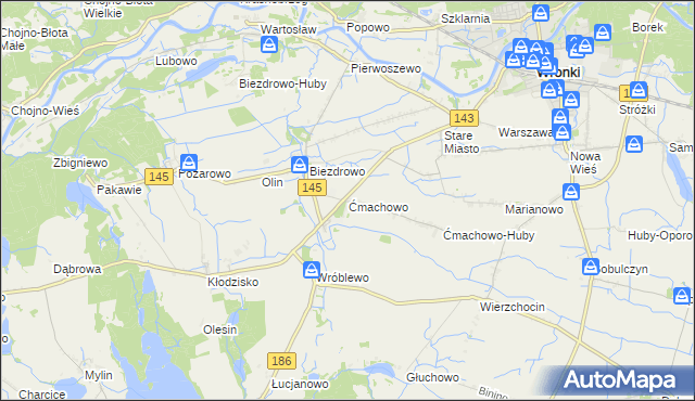 mapa Ćmachowo, Ćmachowo na mapie Targeo