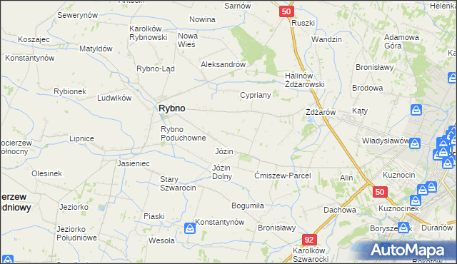 mapa Ćmiszew Rybnowski, Ćmiszew Rybnowski na mapie Targeo