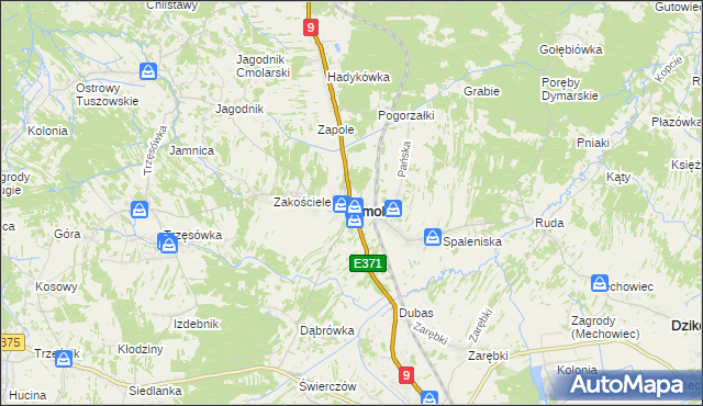 mapa Cmolas, Cmolas na mapie Targeo