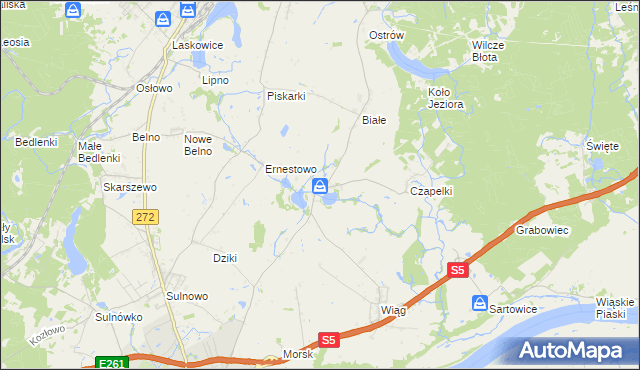 mapa Czaple gmina Świecie, Czaple gmina Świecie na mapie Targeo