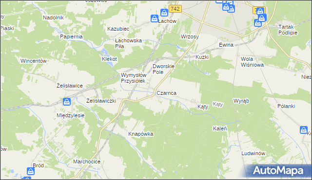 mapa Czarnca, Czarnca na mapie Targeo