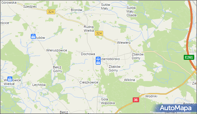 mapa Czarnoborsko, Czarnoborsko na mapie Targeo