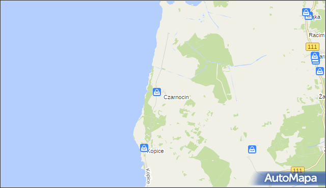 mapa Czarnocin gmina Stepnica, Czarnocin gmina Stepnica na mapie Targeo