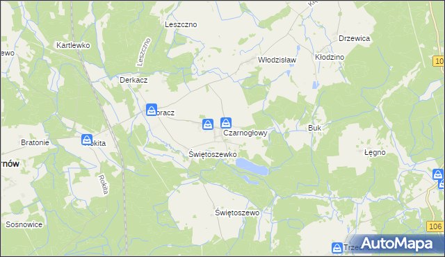 mapa Czarnogłowy, Czarnogłowy na mapie Targeo