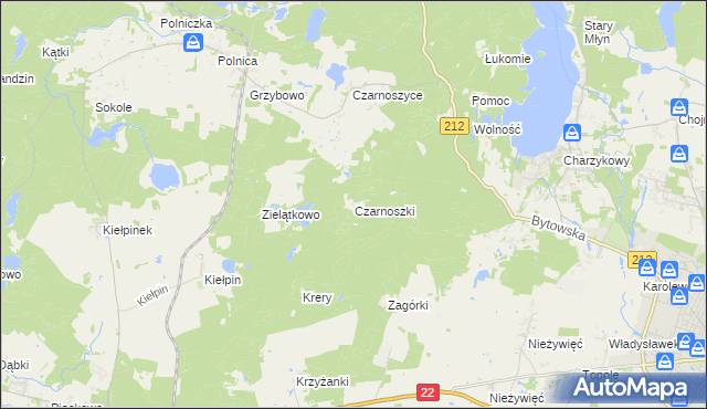 mapa Czarnoszki, Czarnoszki na mapie Targeo