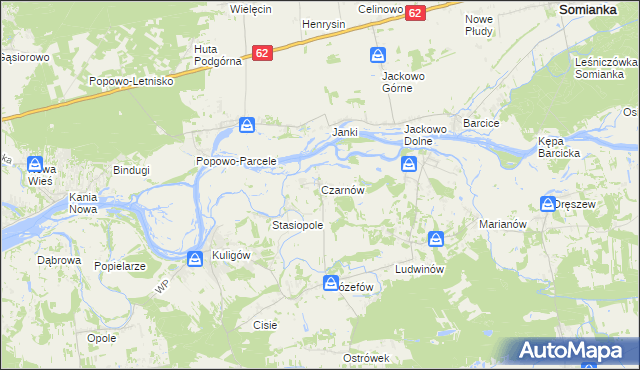 mapa Czarnów gmina Dąbrówka, Czarnów gmina Dąbrówka na mapie Targeo