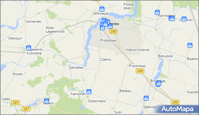 mapa Czechy gmina Kłecko, Czechy gmina Kłecko na mapie Targeo