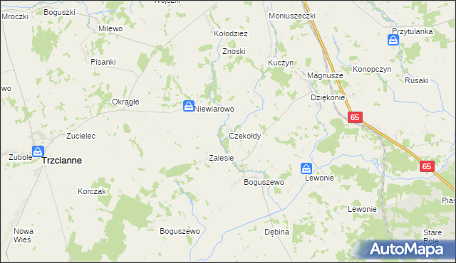 mapa Czekołdy, Czekołdy na mapie Targeo