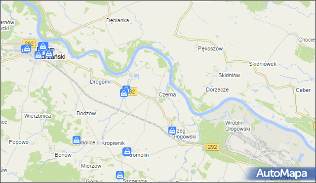 mapa Czerna gmina Żukowice, Czerna gmina Żukowice na mapie Targeo