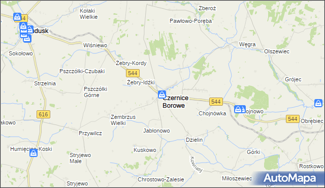 mapa Czernice Borowe, Czernice Borowe na mapie Targeo