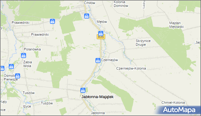 mapa Czerniejów gmina Jabłonna, Czerniejów gmina Jabłonna na mapie Targeo