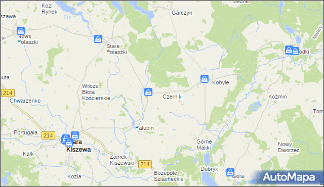 mapa Czerniki gmina Stara Kiszewa, Czerniki gmina Stara Kiszewa na mapie Targeo