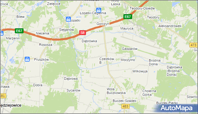 mapa Czestków B, Czestków B na mapie Targeo