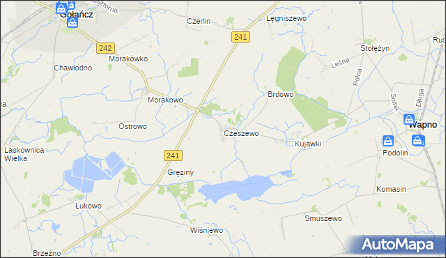 mapa Czeszewo gmina Gołańcz, Czeszewo gmina Gołańcz na mapie Targeo