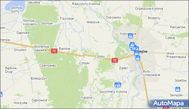 mapa Człopy, Człopy na mapie Targeo