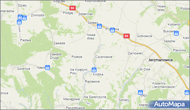 mapa Czubrowice, Czubrowice na mapie Targeo