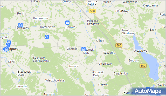 mapa Czumsk Mały, Czumsk Mały na mapie Targeo