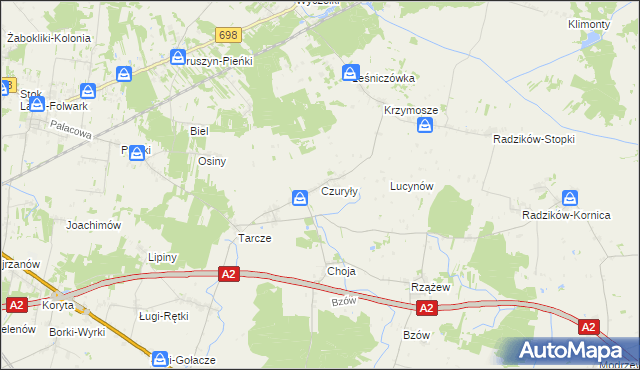 mapa Czuryły, Czuryły na mapie Targeo