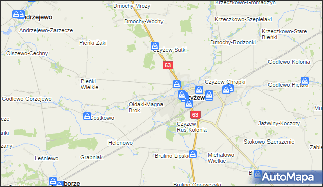 mapa Czyżew Ruś-Wieś, Czyżew Ruś-Wieś na mapie Targeo