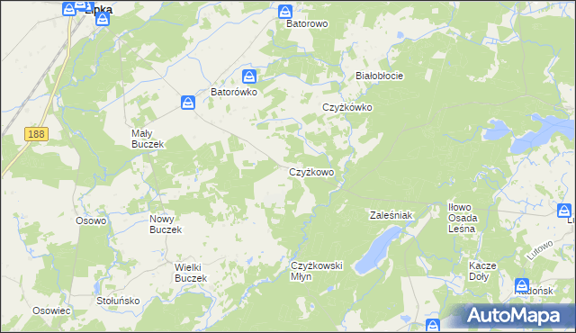 mapa Czyżkowo, Czyżkowo na mapie Targeo
