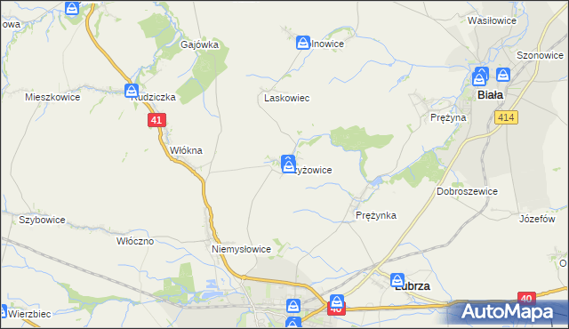 mapa Czyżowice gmina Prudnik, Czyżowice gmina Prudnik na mapie Targeo