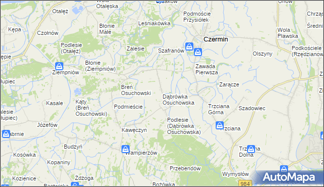 mapa Dąbrówka Osuchowska, Dąbrówka Osuchowska na mapie Targeo