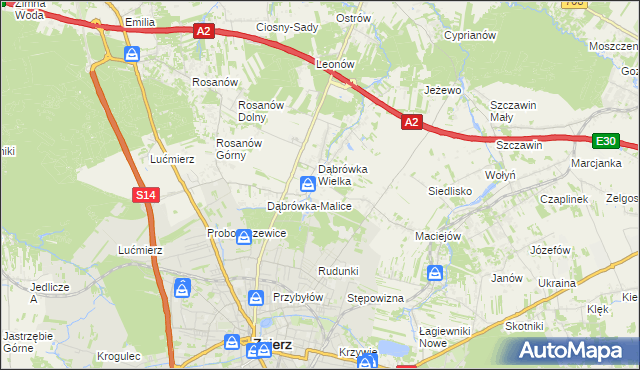 mapa Dąbrówka-Sowice, Dąbrówka-Sowice na mapie Targeo