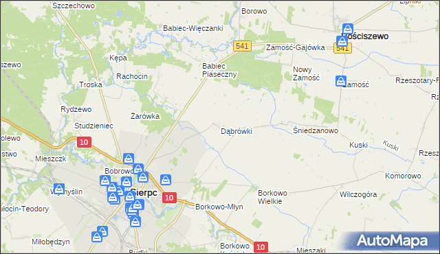mapa Dąbrówki gmina Sierpc, Dąbrówki gmina Sierpc na mapie Targeo