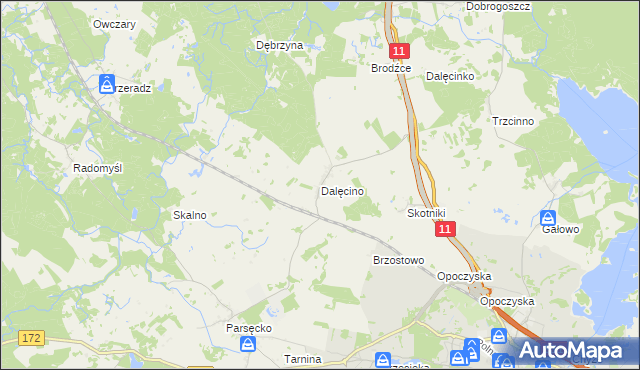 mapa Dalęcino, Dalęcino na mapie Targeo