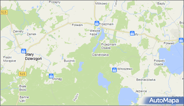 mapa Danielówka, Danielówka na mapie Targeo