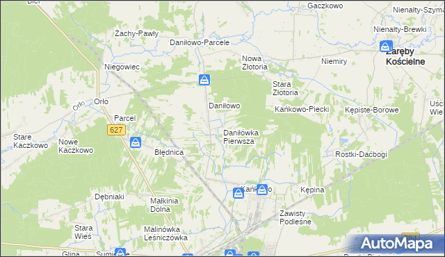 mapa Daniłówka Pierwsza, Daniłówka Pierwsza na mapie Targeo
