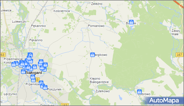 mapa Dargikowo, Dargikowo na mapie Targeo