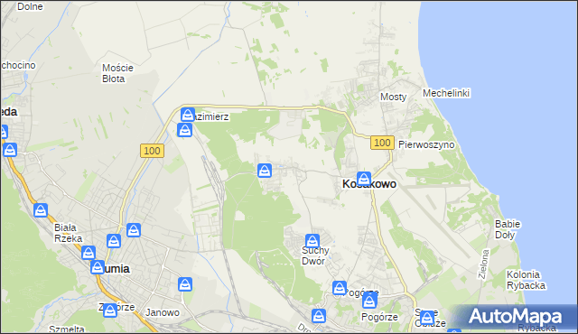 mapa Dębogórze, Dębogórze na mapie Targeo