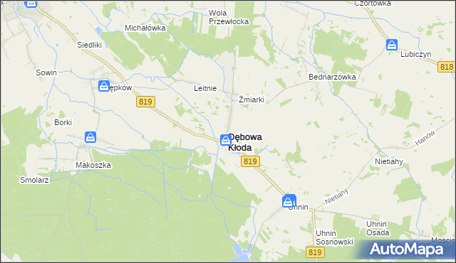 mapa Dębowa Kłoda, Dębowa Kłoda na mapie Targeo